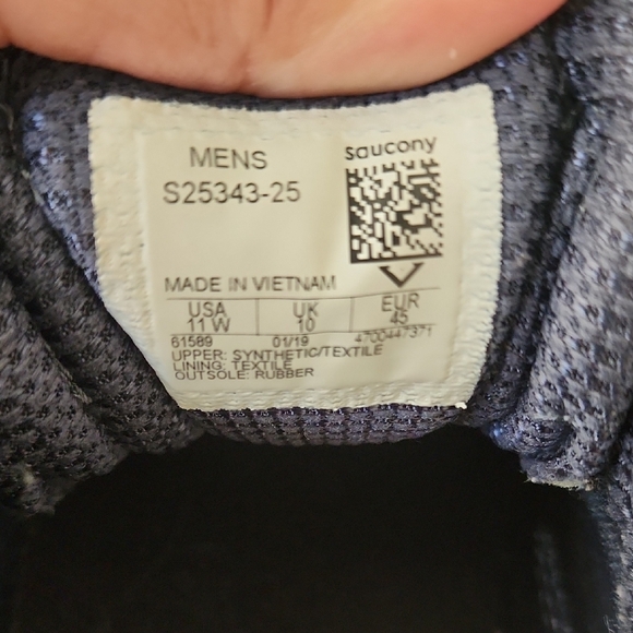 Saucony COHESION 10 Dark Blue and Silver Athletic Sneakers - Picture 7 of 9